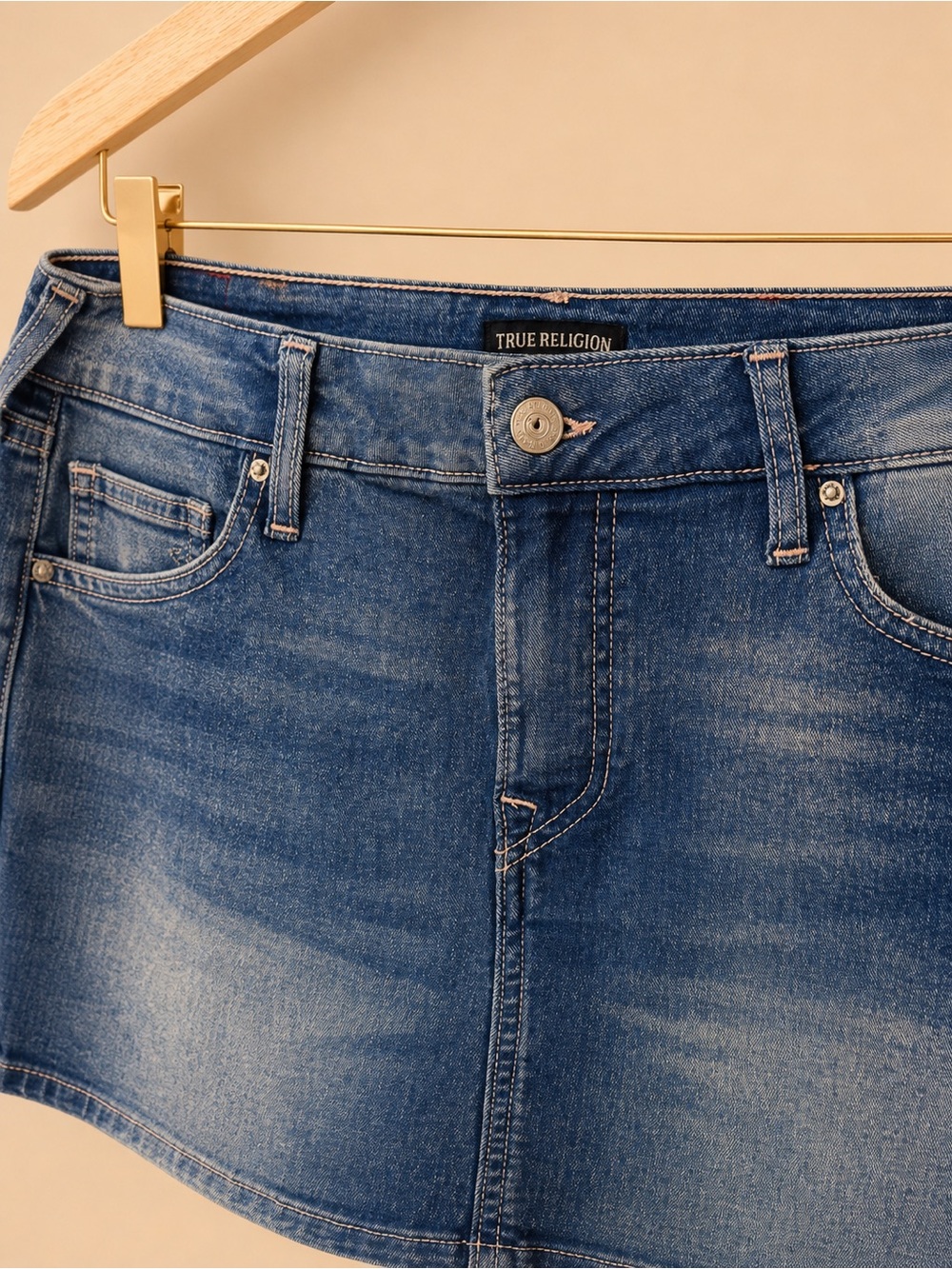 True Religion Blue Wash women Denim Mini Skirt, brand new with tags , gorgeous!